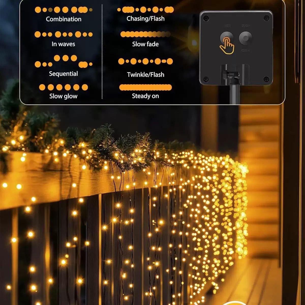 Luces navidad solar 20m 200 luces led