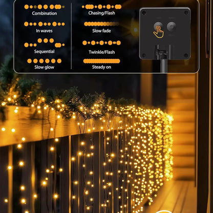 Luces navidad solar 20m 200 luces led